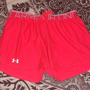 Under armor coral athletic shorts